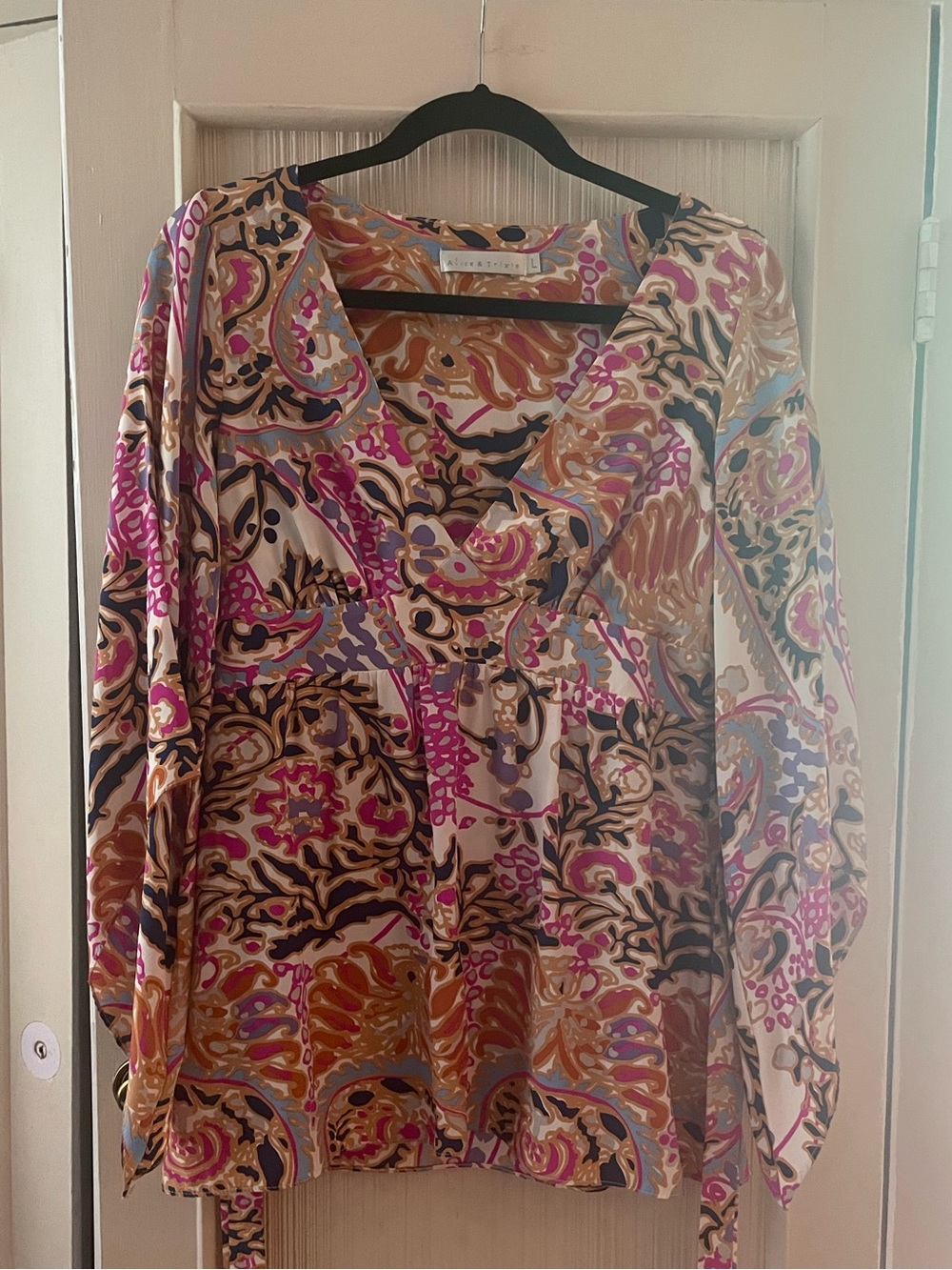 100% Silk Butterfly Sleeve Blouse Bohemian